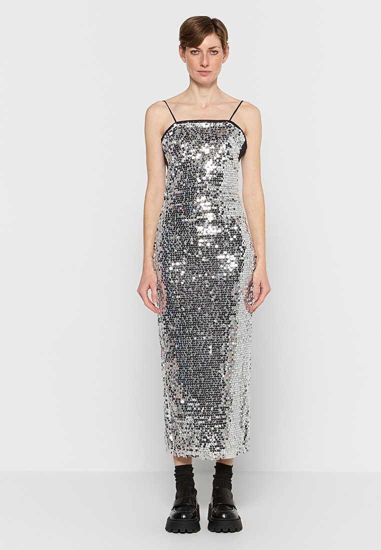 Maje Cocktailjurk zilverkleurig