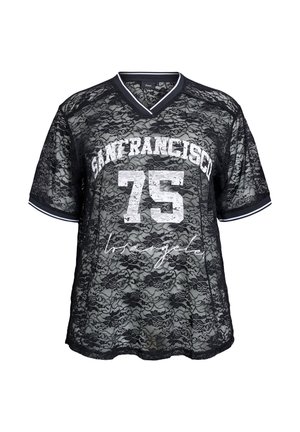 Zizzi MIT LOCKERER PASSFORM - Bluse - black bright white