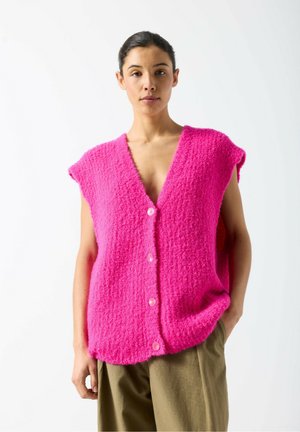 Kardigán - pink fluo chine