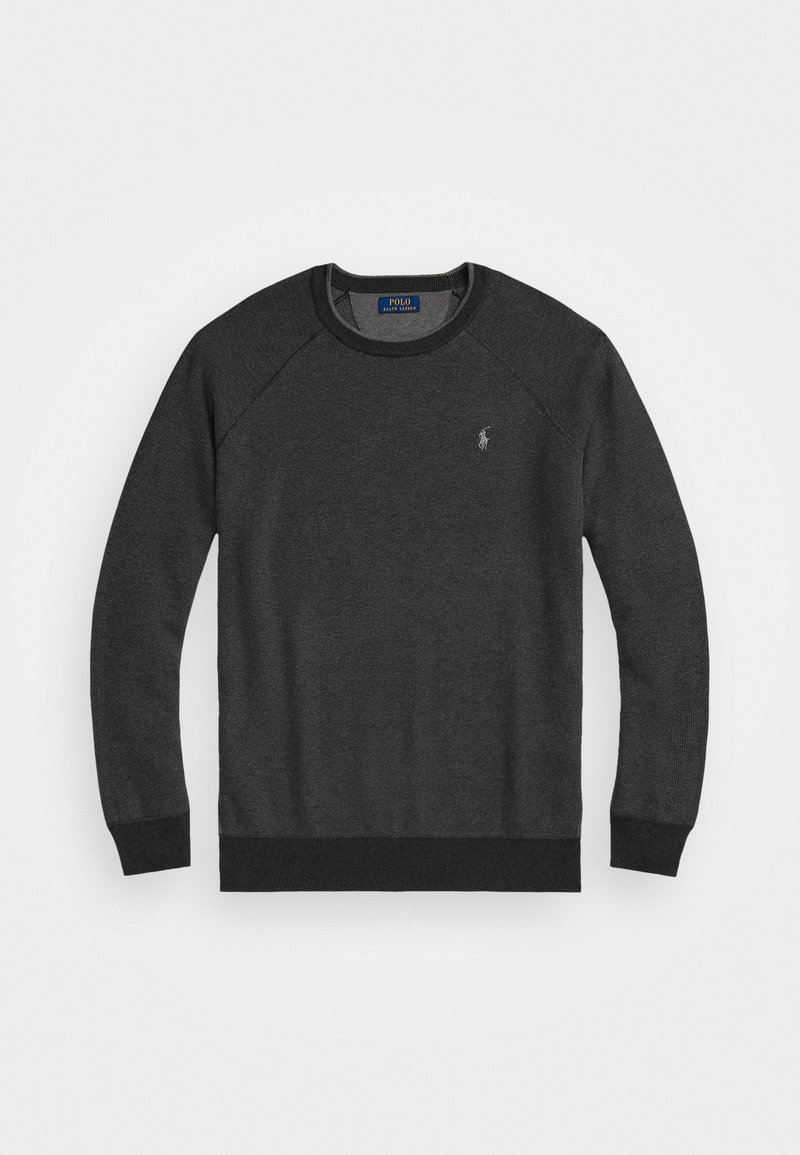Polo Ralph Lauren Big & Tall TEXTURED COTTON CREWNECK SWEATER - Pullover - charcoal combo