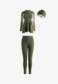 Neselectat, khaki green cream