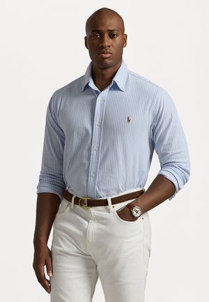 STRIPED KNIT OXFORD SHIRT - Shirt - blue/white