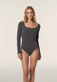 Freddy SCOLLO QUADRATO  - trikot na gymnastiku - medium grey denim black seams