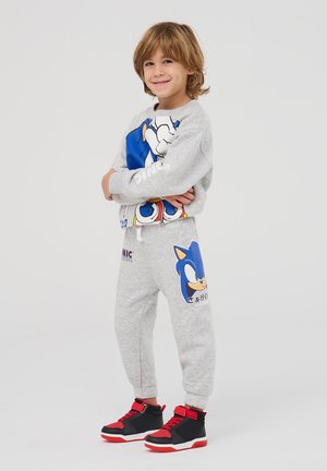 Terranova SONIC PRINT IN HEAVY - Pantaloni sportivi - grigio chiaro melange