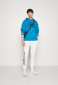 Tommy Hilfiger MONOTYPE COLLEGIATE HOODIE - Felpa - cerulean aqua