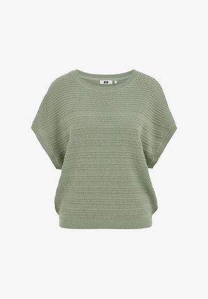 WE Fashion, WE FASHION DAMES TRUI MET STRUCTUUR - Majica kratkih rukava s printom - light green