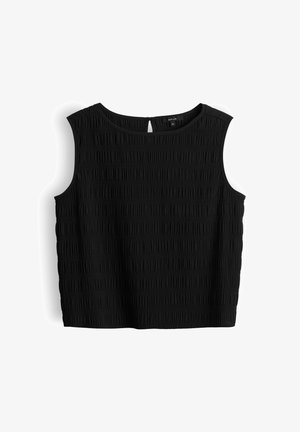 OPUS, RELAXED FIT SMOCKED LOOK - Blouse - black