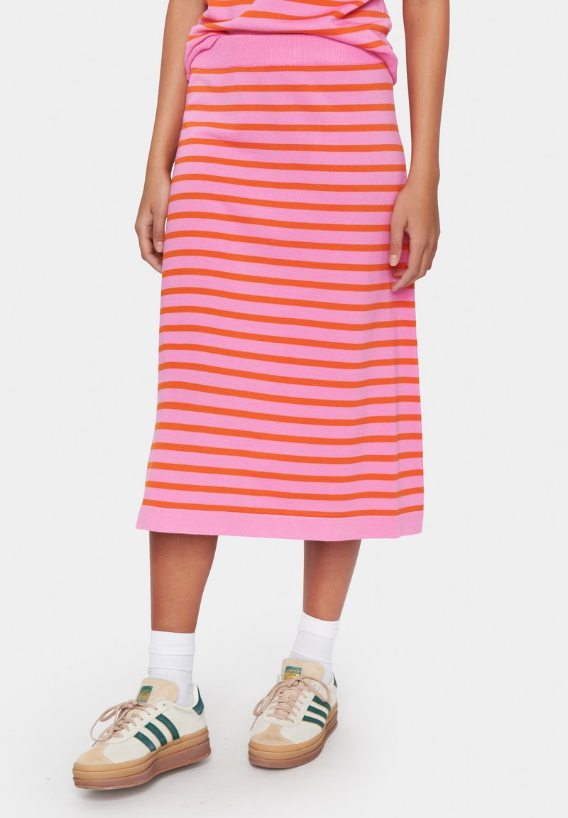 Saint Tropez MILASZ STRIPED - Gonna a campana - fuchsia pink
