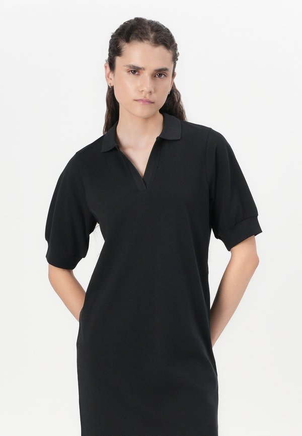 VMELLY Women's Jersey Polo Short Dress with V-Neck Design