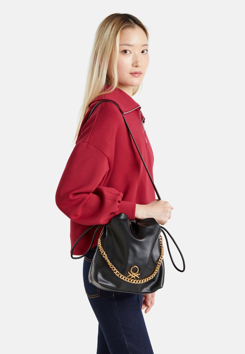 United Colors of Benetton SMALL BUCKET - Taška s příčným popruhem - black