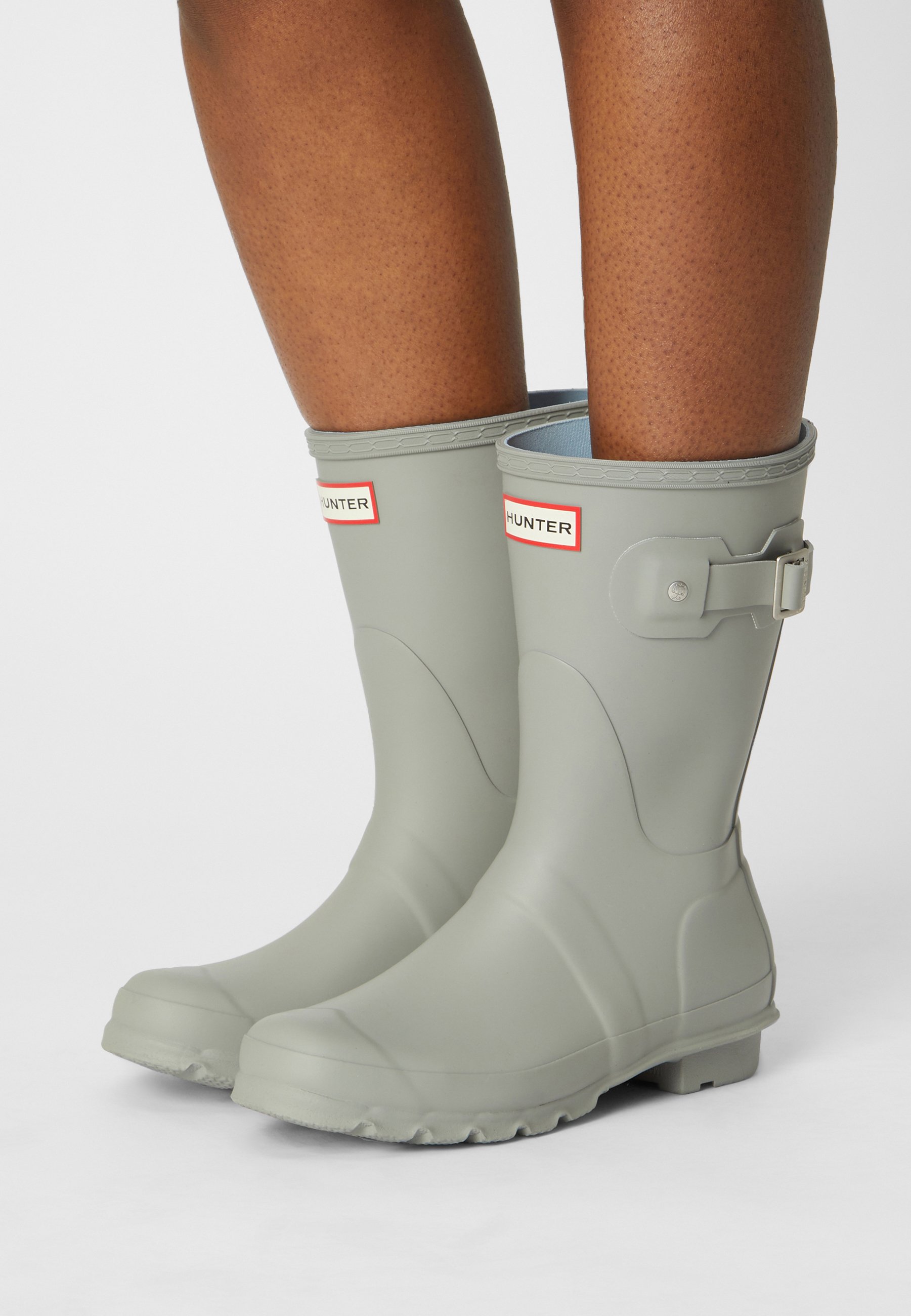 Hunter Original Womens Short Boot Vegan Botas De Agua Tundra Grey Gris Zalando Es