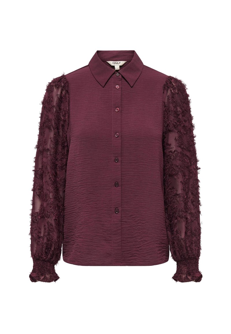 ONLY SHIRT ONLMETTE SHIRT - Button-down blouse - port royale/bordeaux ...
