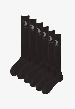 U.S. Polo Assn. 6 PACK LOGO SOLID - Calcetines hasta la rodilla - black