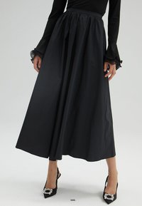 FRILLY TAFFETA - Trapecinis sijonas - black