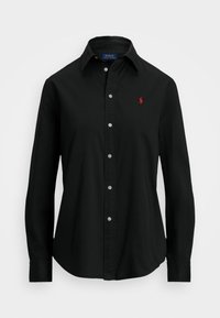 LONG SLEEVE BUTTON FRONT SHIRT - Paitapusero - black