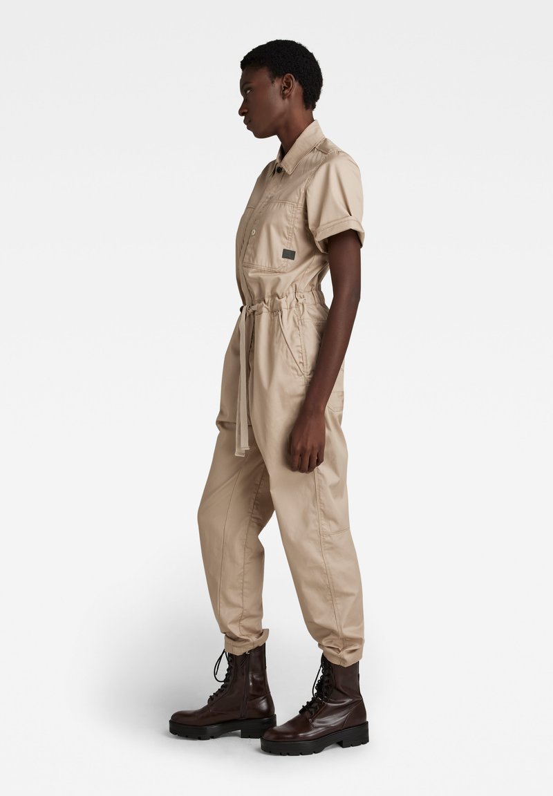 Damen Kleider | G-Star ARMY JUMPSUIT SHORT SLEEVE Jumpsuit westpoint khaki/beige - HO91283 Damen Kleider | G-Star ARMY JUMPSUIT SHORT SLEEVE Jumpsuit westpoint khaki/beige - HO91283