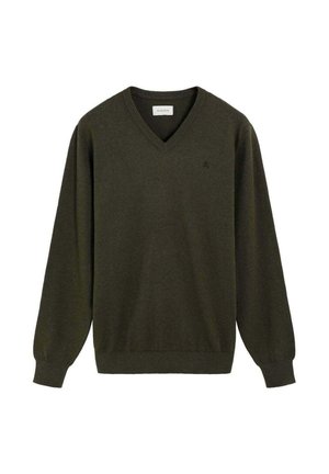 BASIC V NECK - Jersey de punto - khaki