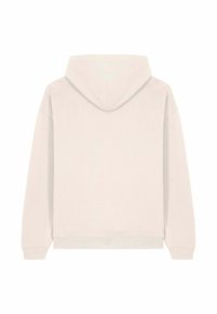 Felpa con cappuccio grigio chiaro, realizzata in tessuto morbido. Presenta un cappuccio ampio, polsini a coste e una vestibilità comoda, senza elementi di design visibili.