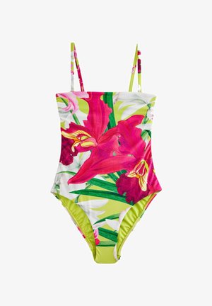 TUMMY CONTROL - Costum de baie - kew collection lime green pink floral