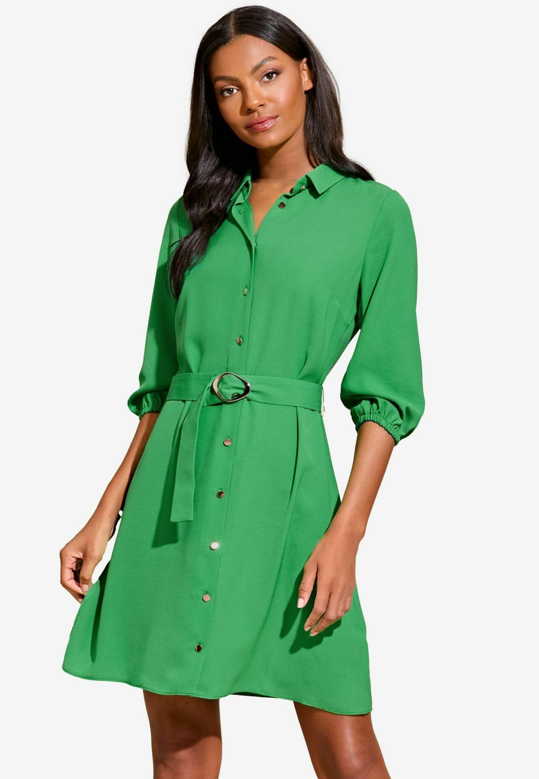 Zara Red Dress Long Sleeve Vero Moda VMBUMPY Shirt Dress Fairway/green  Zalando