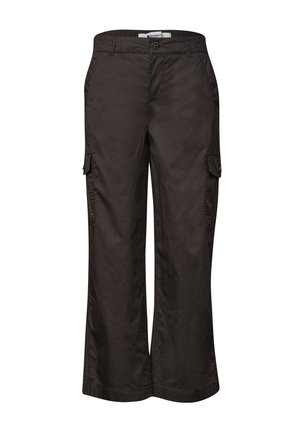 Street One, STRAIGHT LEG HOSE IM CARGO-LOOK - Cargo trousers - black coffee