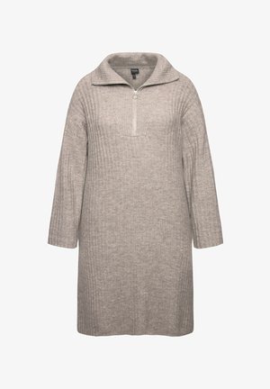 Ulla Popken TROYER COLLAR - Abito in maglia - pebble gray