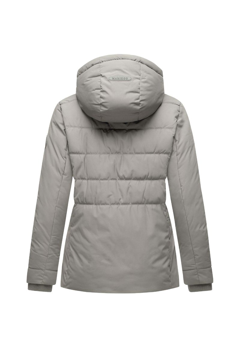 MARIKOO Dames warme winterjas met behaaglijke verstelbare capuchon Manolya Grey Gr. XXL, grijs, XXL