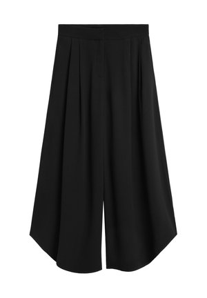 Massimo Dutti, VOLUMINOUS WIDE-LEG PLEATED PANTS - Bukser - black