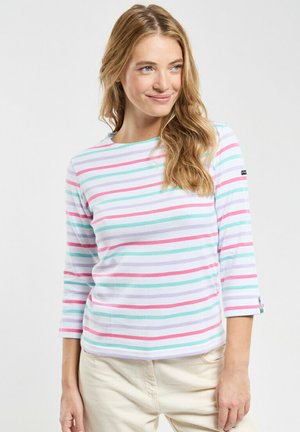 T-shirt Marin Armor Lux Taille 1 – Rayé Rose, Occasion En Très Bon état, Parfait Pour Bébé