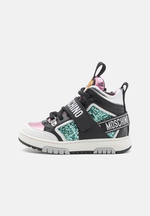 MOSCHINO UNISEX - Sneakers alte - black/green/white/pink/silver
