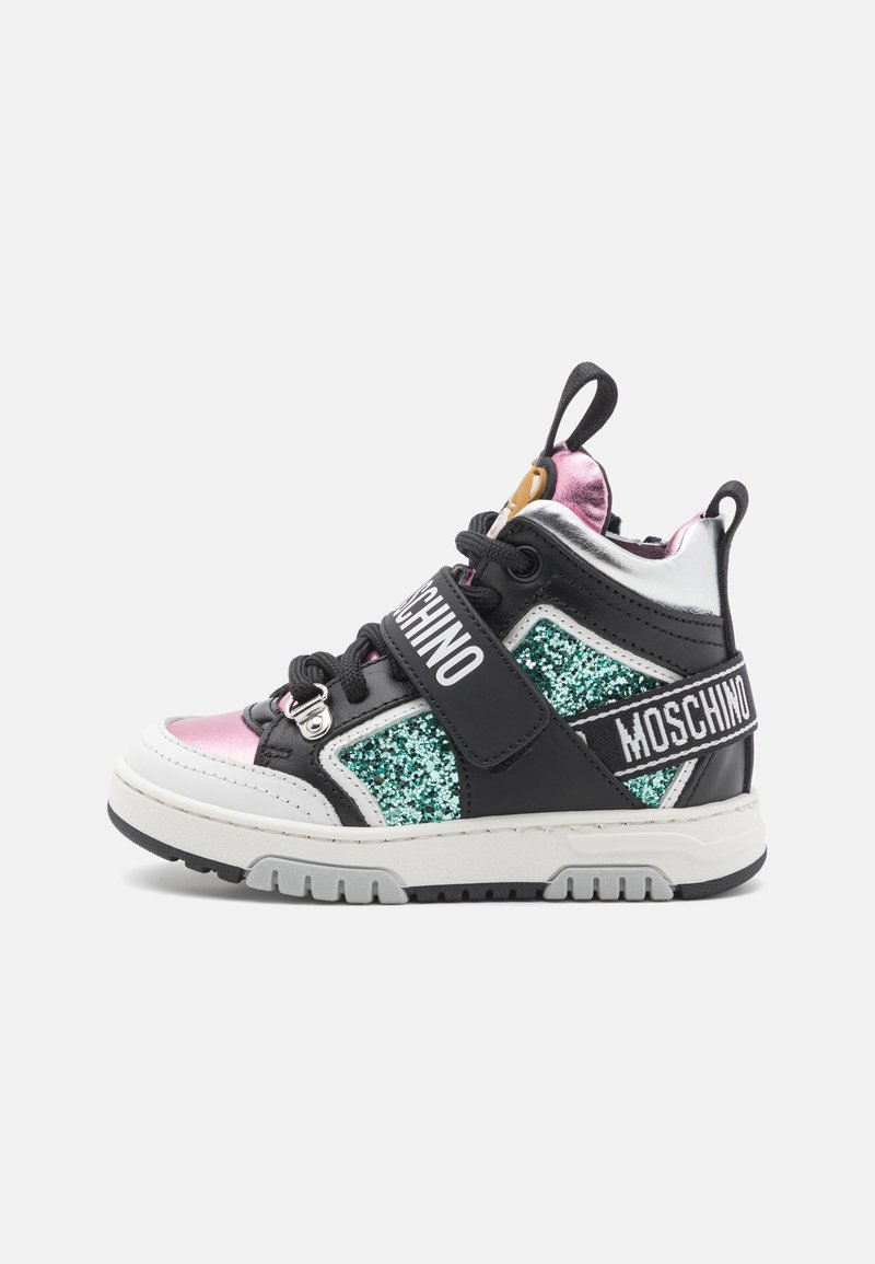 MOSCHINO UNISEX - Sneakers alte - black/green/white/pink/silver