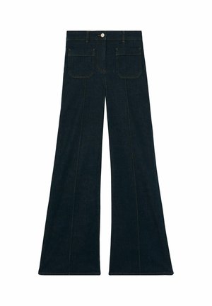 Reiss SAKURA PATCH POCKET - Flared jeans - dark blue