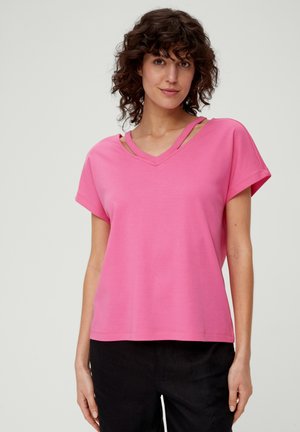 s.Oliver MIT CUT OUTS - T-shirt basique - pink