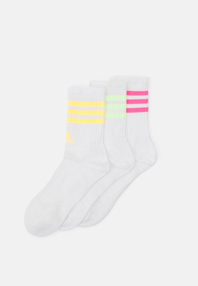 adidas Performance UNISEX 3 PACK - Sports socks - white/lucid pink/green spark