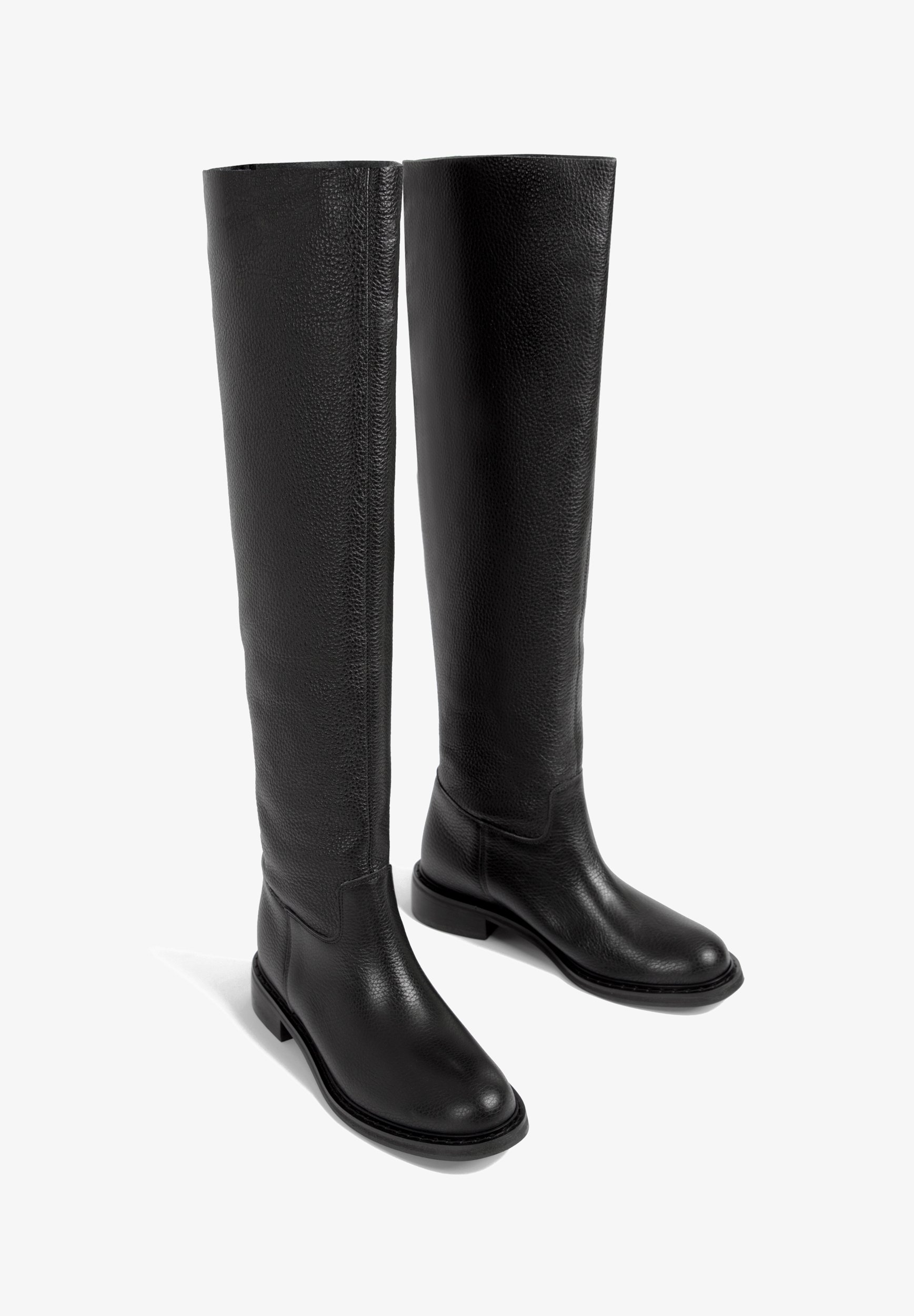 Nine West Andone Stivali Sopra Il Ginocchio Donna - Nero 001, Tacco 22 Cm, Punta Rotonda, Chiusura Zip, Taglia 36 EU