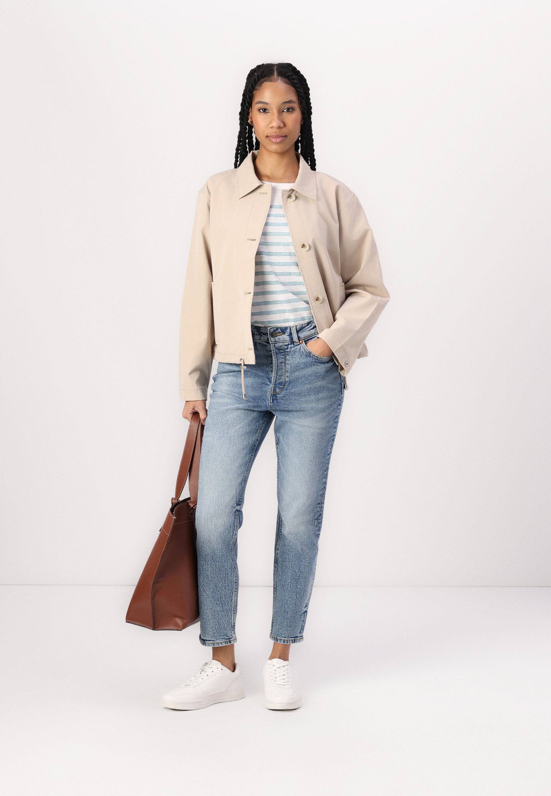 【6月12日迄】 roughlow jacket(beige ) TOM TAILOR DENIM EASY SHORT JACKET - Light jacket - soft