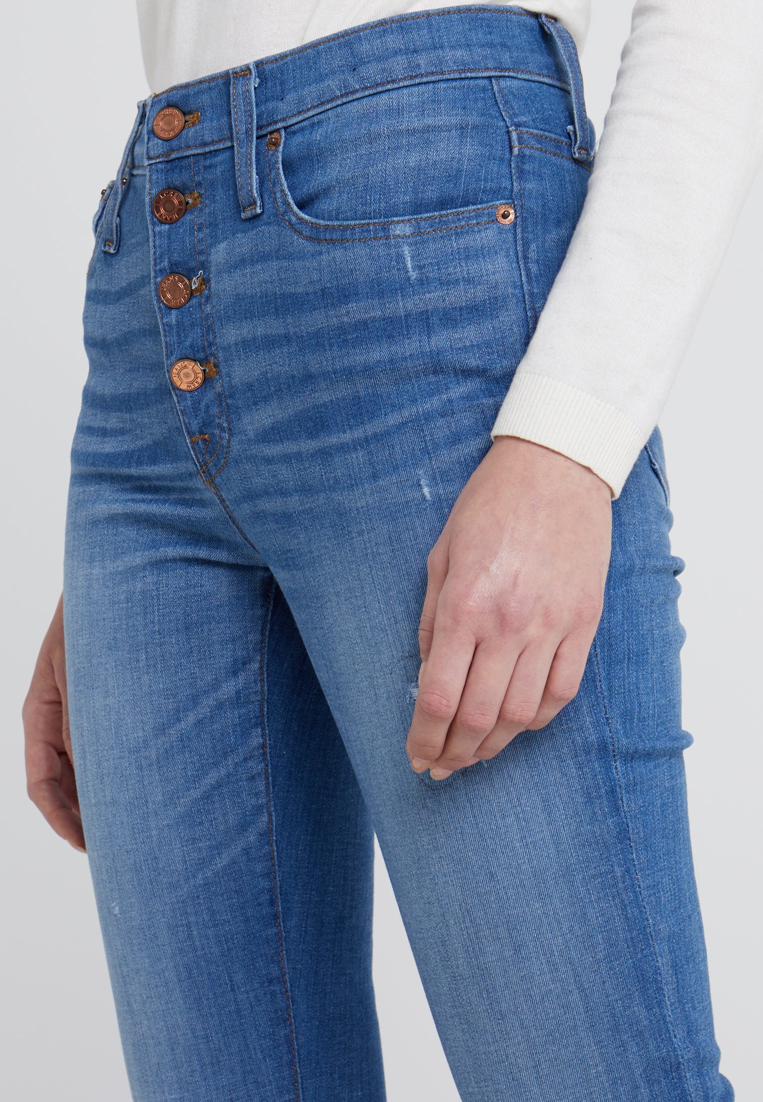 J.CREW TOOTHPICK EXPOSED RIP REPAIR STEP HEM Jeans slim BLUE Jeans with rips Rag & Bone Slim-fit jeans - Herreklær er billig