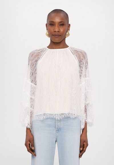 Alice + Olivia DELIA RUFFLE TUNIC - Blouse - off white