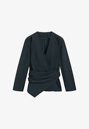 Massimo Dutti, LIGHTWEIGHT KIMONO WITH SASH DETAIL - Giacca leggera - dark blue