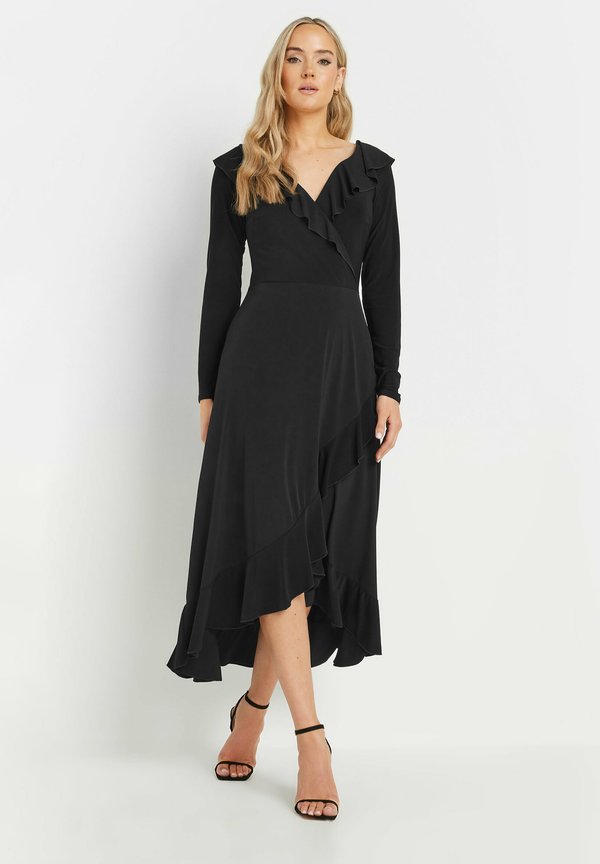 LONG SLEEVE WRAP FRILL - Maxikleid