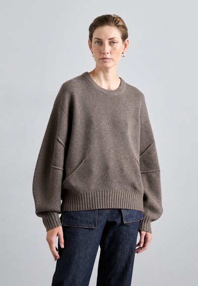 Helmut Lang APEX CHUNKY CREW - Striktrøje - taupe melange