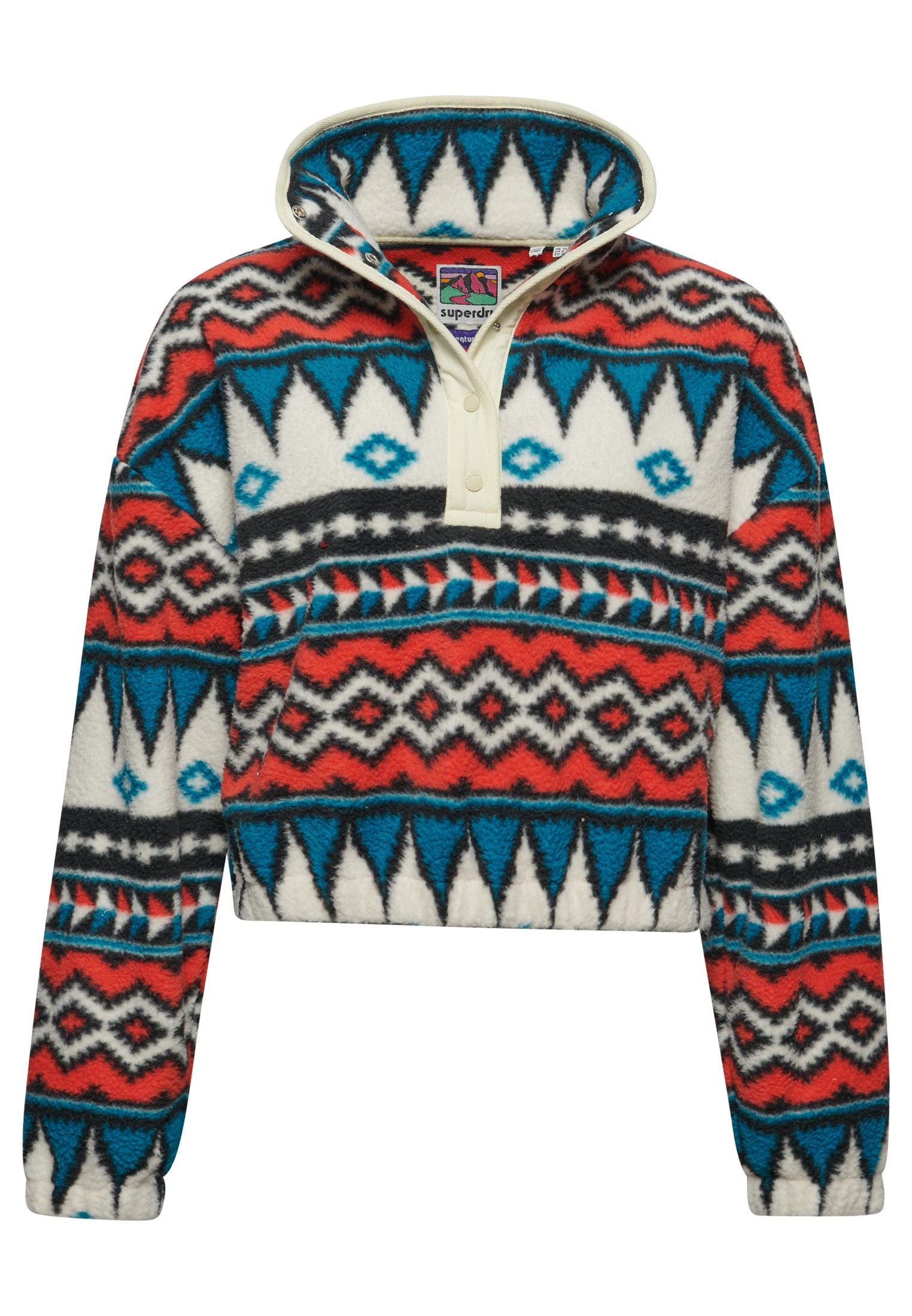 Superdry Printed Half Zip Fleece Top, Navis Print