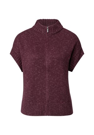 Street One, SLEEVELESS CARDIGAN WITH TURTLENECK AND ZIP - Cardigan - rustic rouge mel