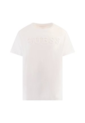 Guess LOGO EN RELIEF - Tricou cu imprimeu - blanc