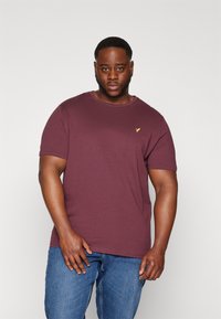 Pier One 2 PACK - Pamata T-krekls - bordeaux/khaki