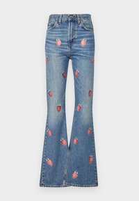 RASPBERRY PRINT - Bootcut piegriezuma džinsi - medium blue