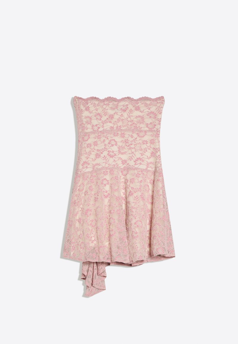 Bershka BANDEAU MINI DRESS - Freizeitkleid - light pink/rosa - Zalando