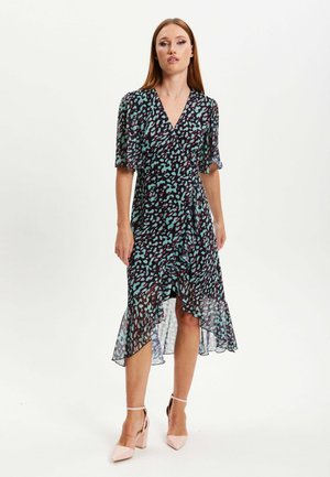 ANIMAL ORGANZA DOUBLE BREASTED MIDI - Day dress - multi coloured