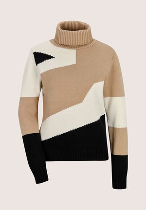 MADELEINE, MADELEINE PULLOVER ROLLKRAGEN-PULLOVER MIT JACQUARD - Trui - beige black off-white