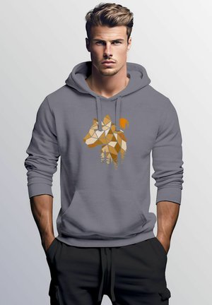 FASHION POLYGON  LUCHS WALD TIERE MOTIV STREETSTYLE - Hoodie - convoy grey